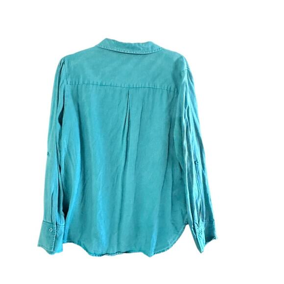 Velvet Heart Women's Linen Blend Button Front Roll Tab Sleeve Shirt Size XL - Picture 4 of 6